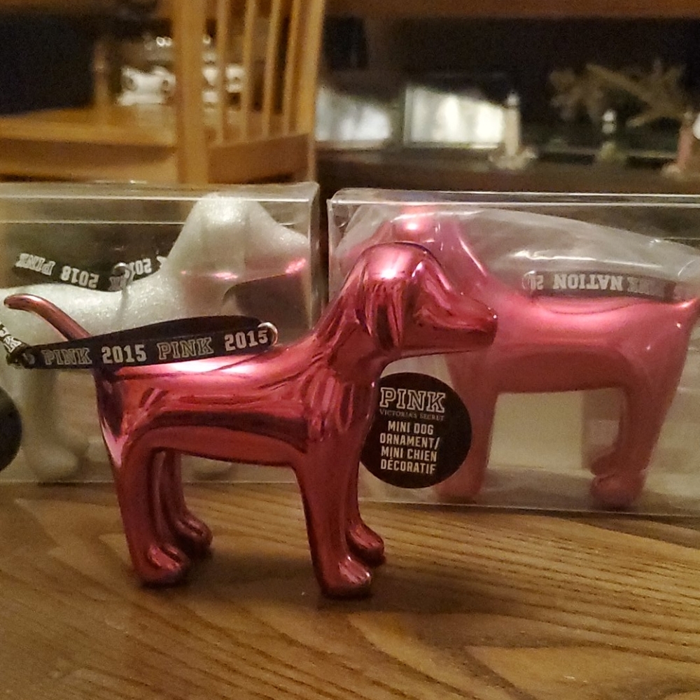3 Victorias secret plastic mini ornaments